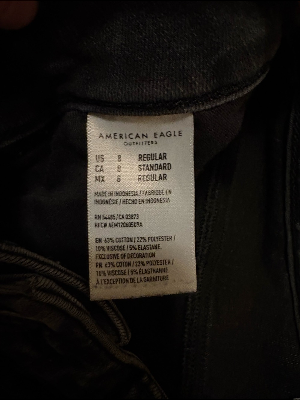 American Eagle Outfitters Black Skinny High-Rise Jeans - Picture 4 of 4